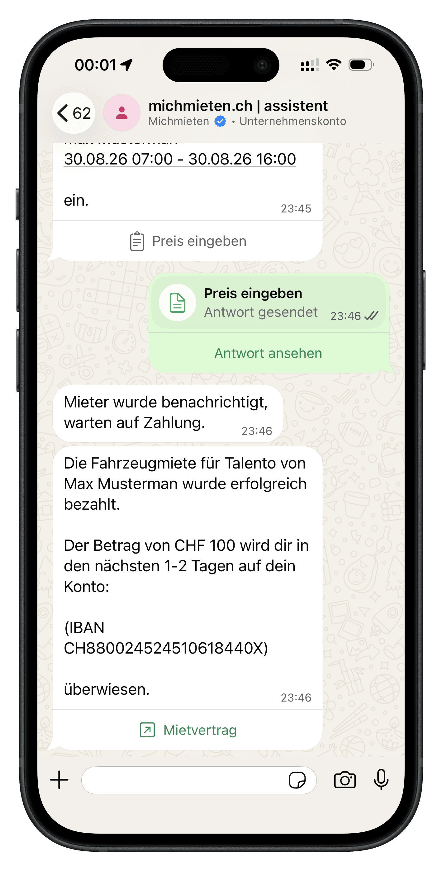 Zahlung bestätigt